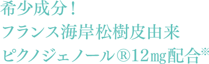 希少成分フランス海岸松樹皮由来ピクノジェノール12mg配合