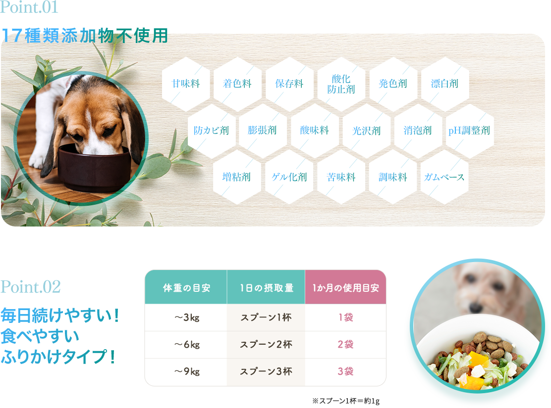  19種類添加物不使用　毎日続けやすい！食べやすいふりかけタイプ！